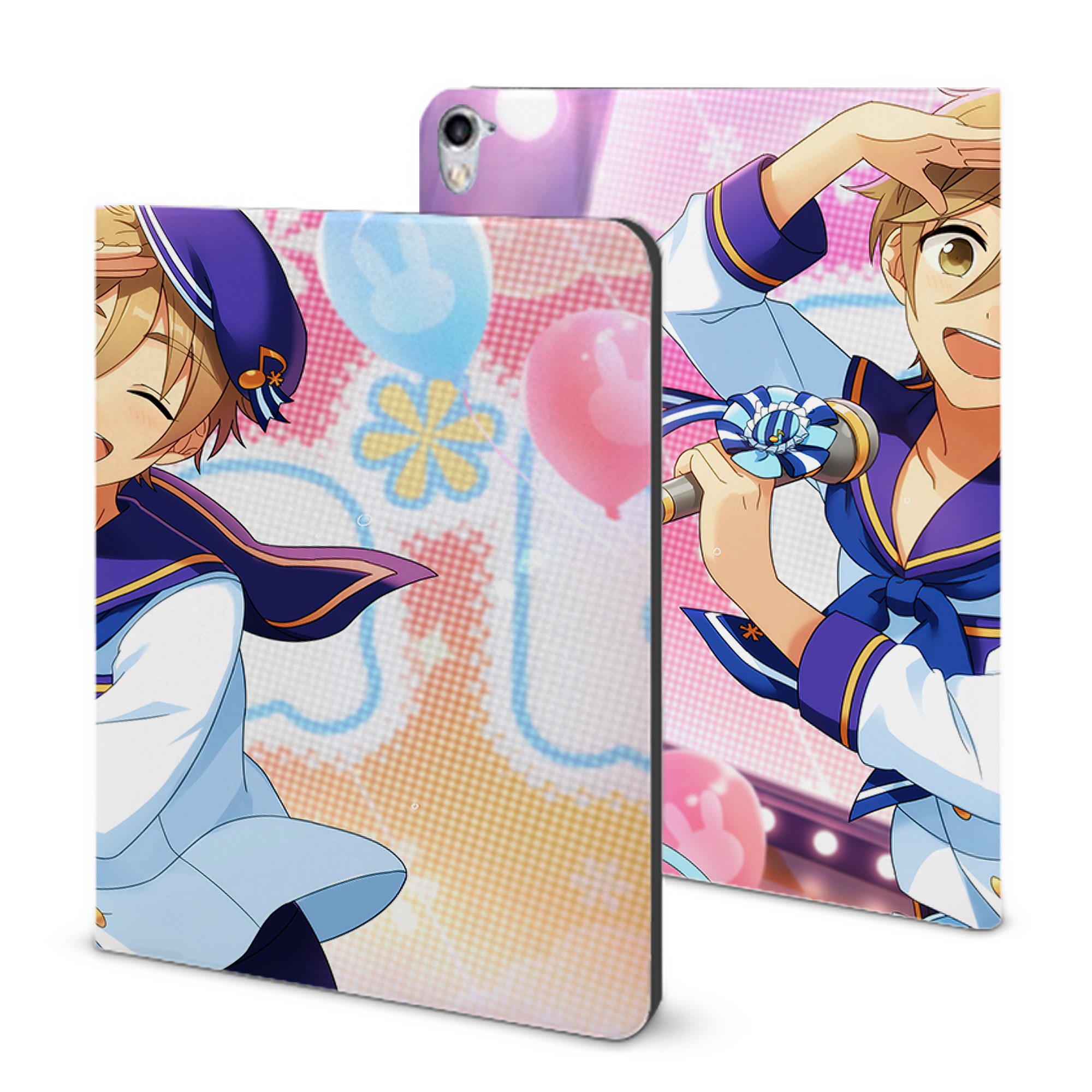 （画像用） あんさんぶるスターズ! Ensemble Stars IPad ケース ブック型 PUレザー TPU 耐衝撃 軽量 薄型 ペン収納なし 全面保護 IPad 各モデル対応